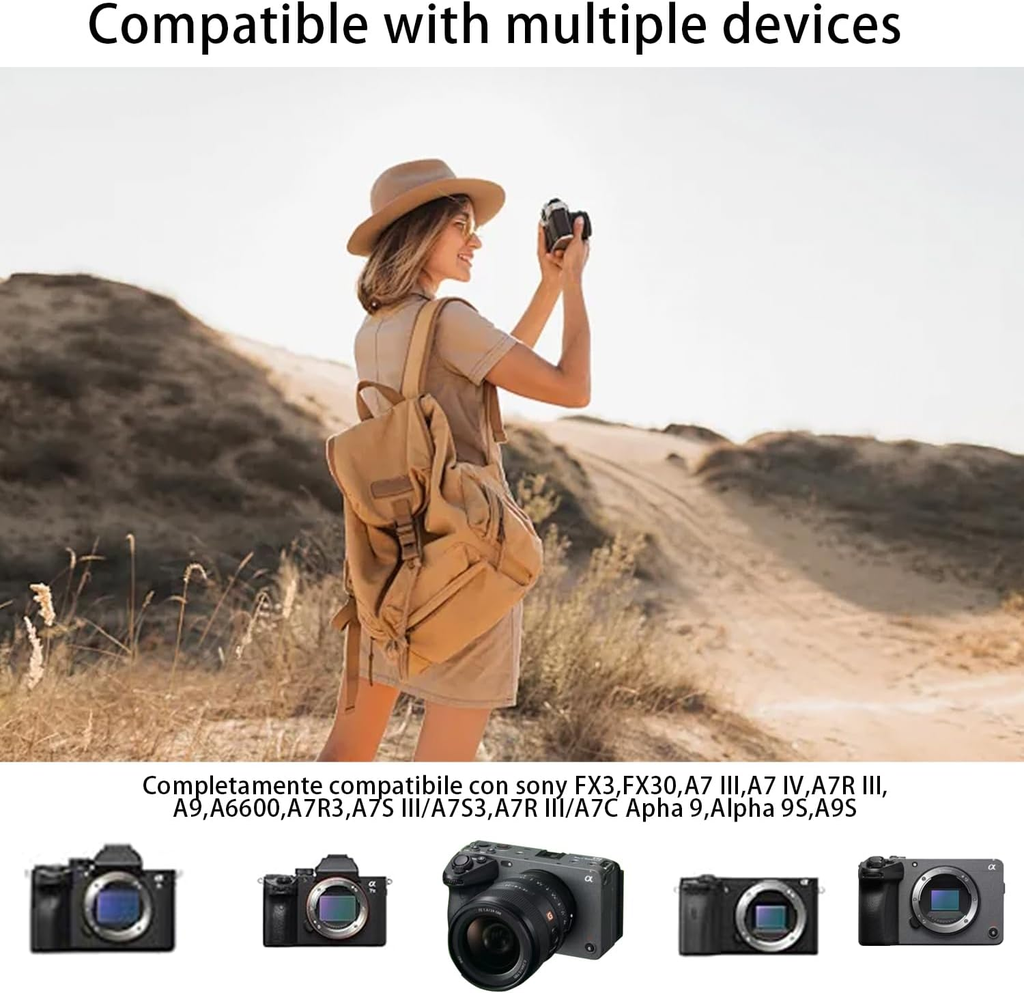 Cargador de Baterias Dual NP-FZ100 para Sony A7R IV, A7R III, A7III, A7C y mas