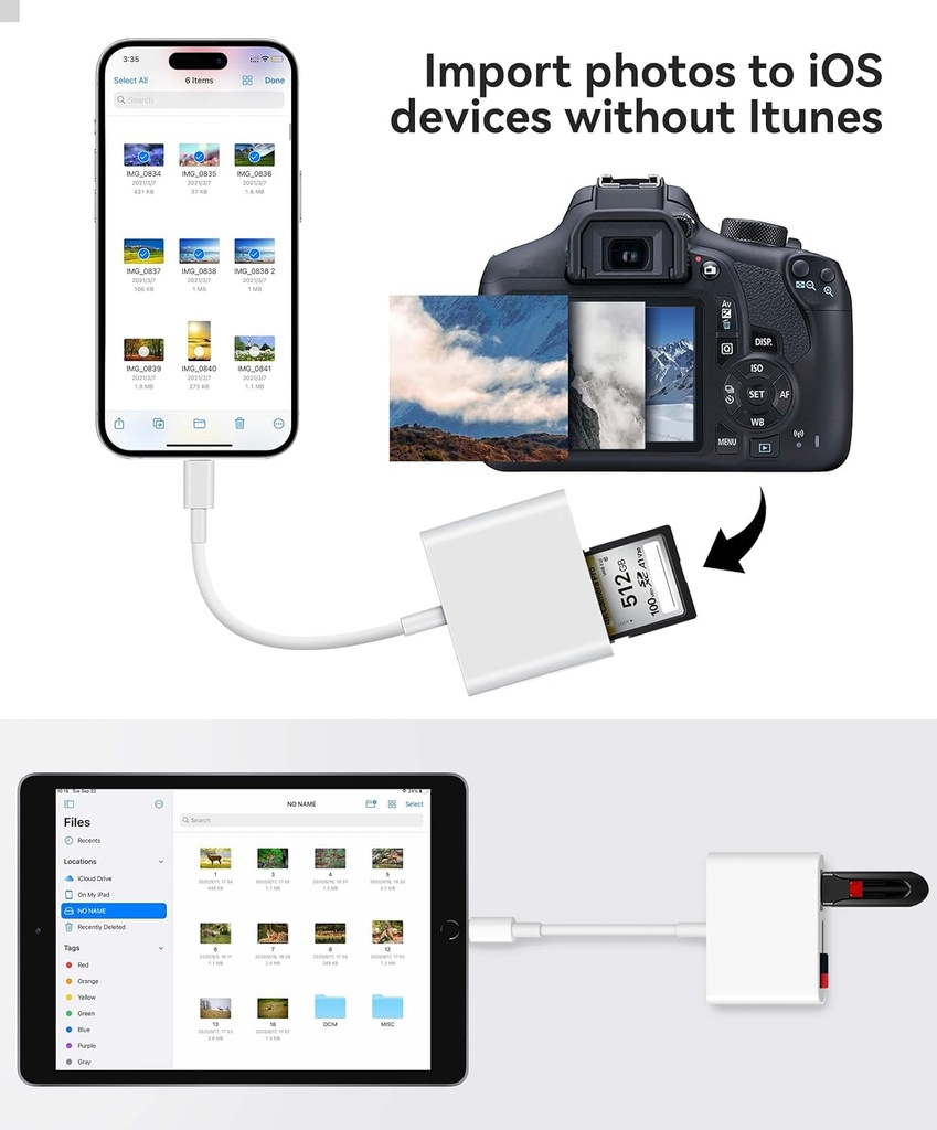 Lector De Tarjetas 2 En 1 Sd Microsd iPhone iPad Macbook