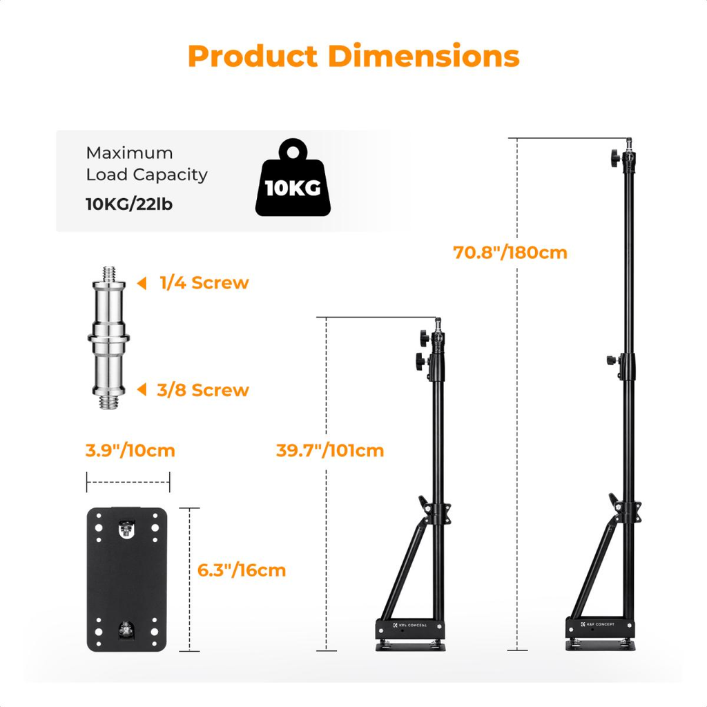 Brazo de Extensión Triangular de Pared KF CONCEPT de 180 cm para luces de video