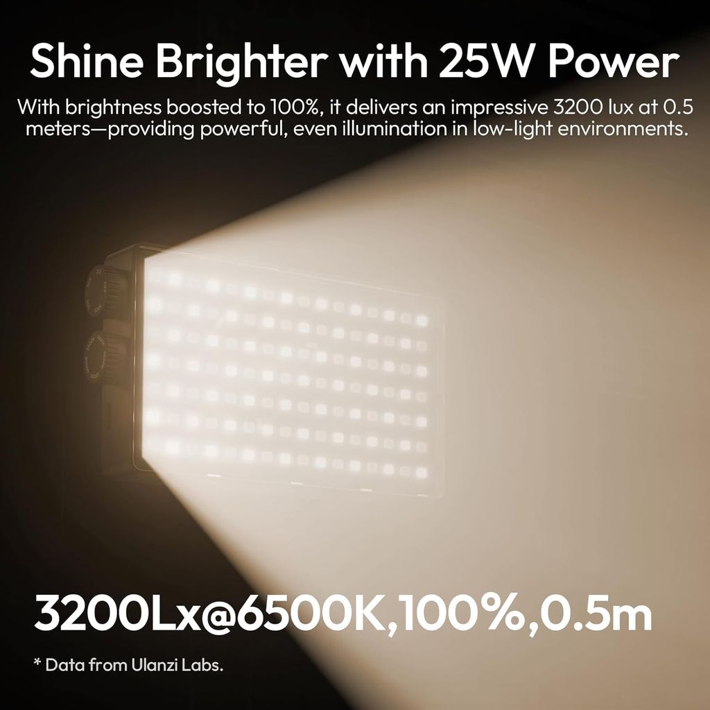 Luz de Video Led Ulanzi PL25 Bicolor 25W Recargable