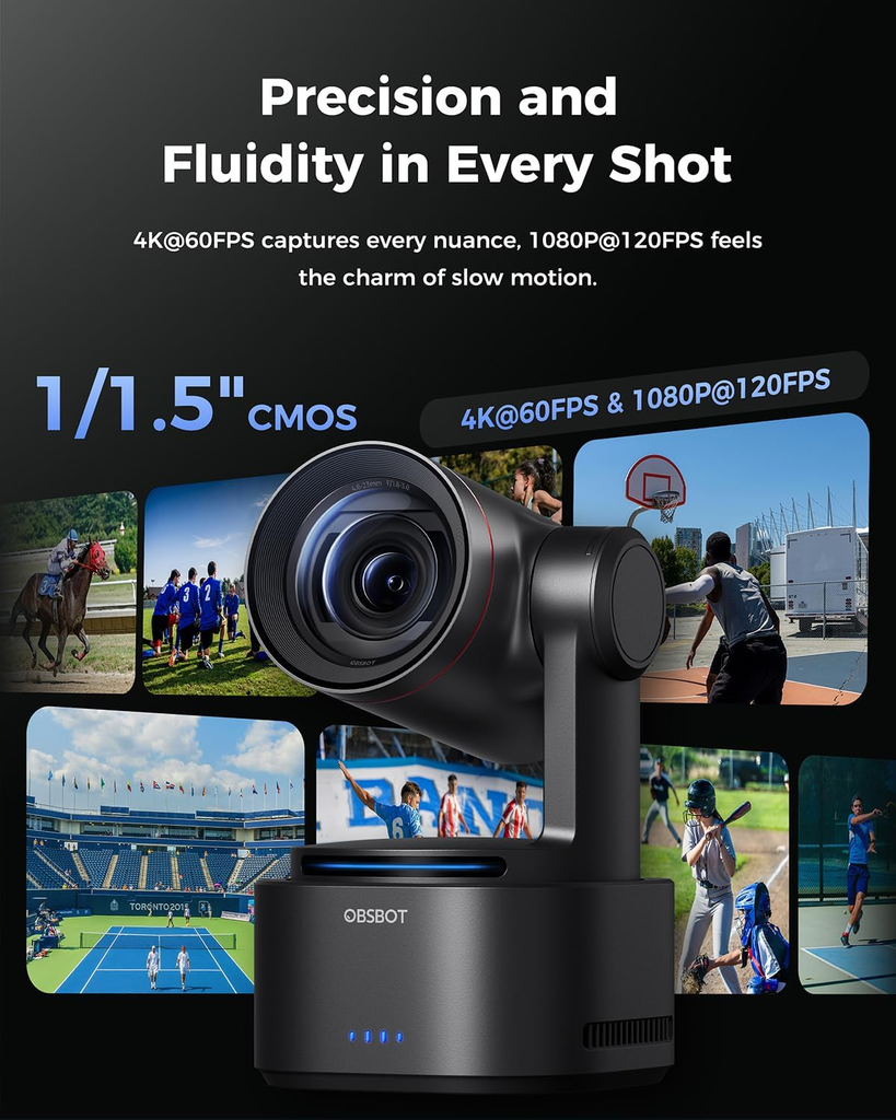 Camara PTZ OBSBOT Tail2 4K 60Fps Zoom 12X SDI HDMI IP USB