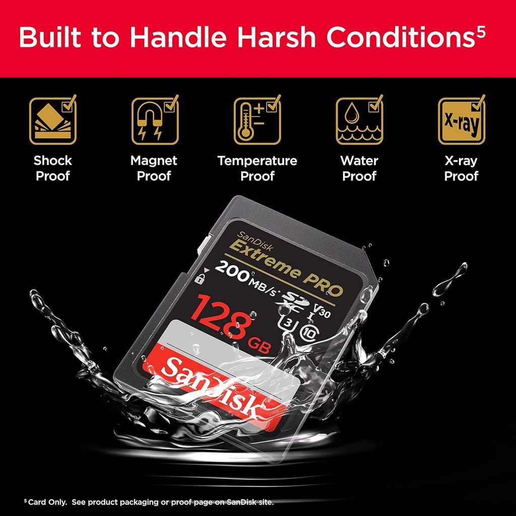  Tarjeta SD 128 GB Sandisk Extreme PRO SDXC V30 Uhs-i