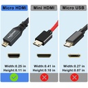 Cable Micro HDMI Macho a Hembra HDMI 4k 60Hz Twozoh 28 cm
