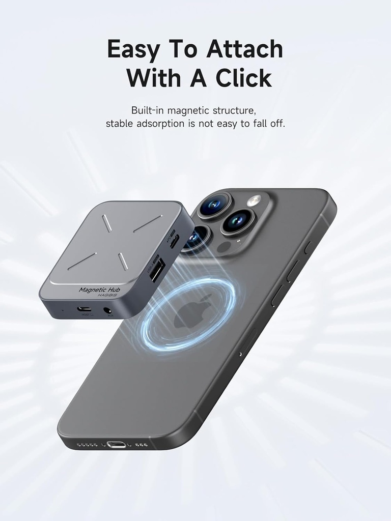 Docking HUB para iPhone Magsafe HDMI 4K Lector SD 3 USB