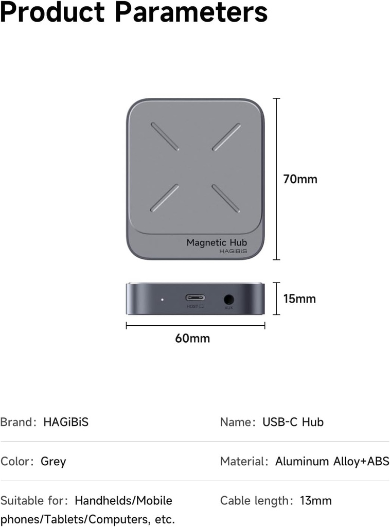 Docking HUB para iPhone Magsafe HDMI 4K Lector SD 3 USB