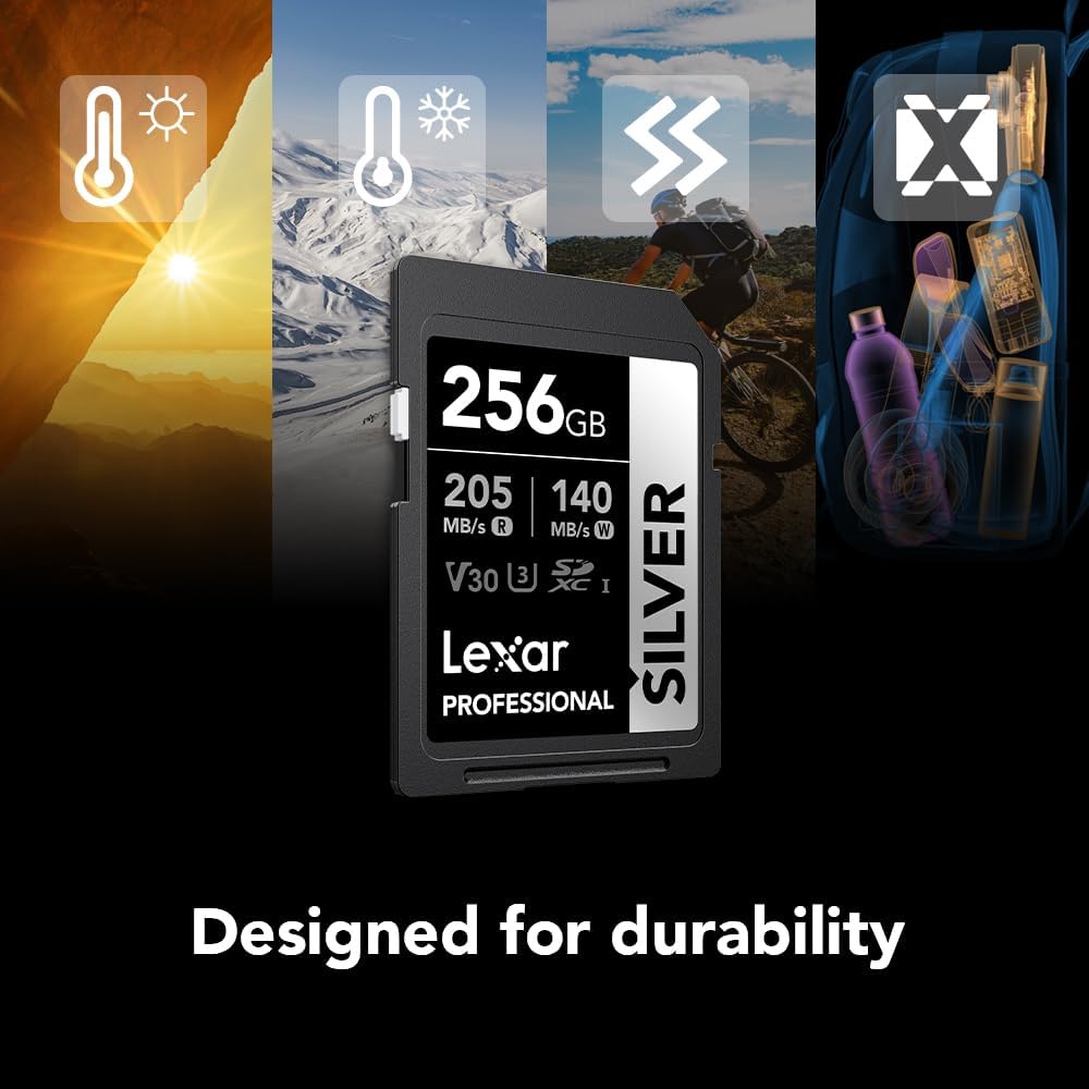 Memoria Sd 256gb Lexar Class 10 U3 V30 Silver Sdxc UHS-I