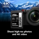 Memoria Sd 256gb Lexar Class 10 U3 V30 Silver Sdxc UHS-I