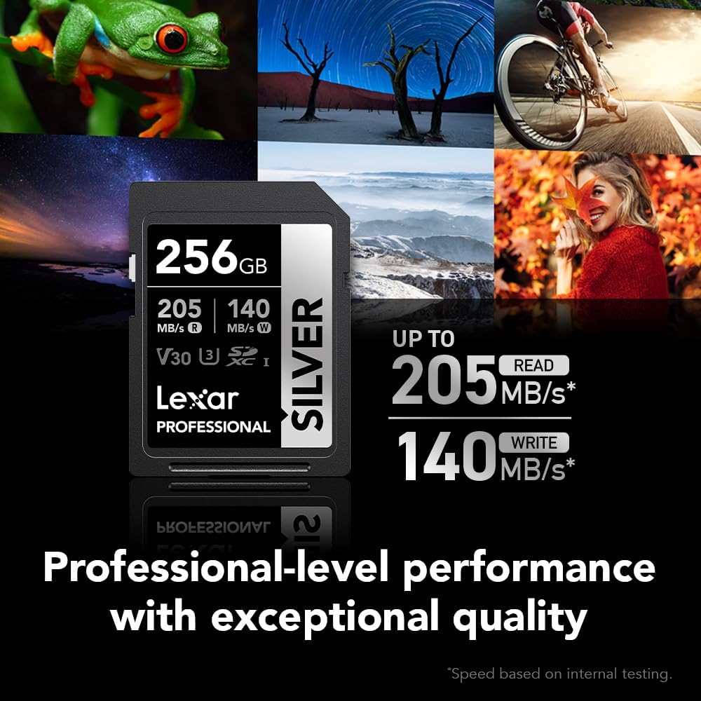 Memoria Sd 256gb Lexar Class 10 U3 V30 Silver Sdxc UHS-I