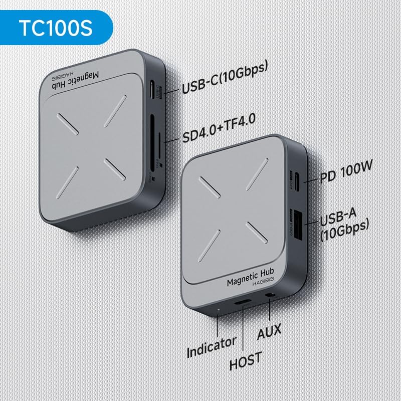 Docking HUB para iPhone Magsafe Lector SD Micro SD 1 USB 3 Tipo C Hagibis