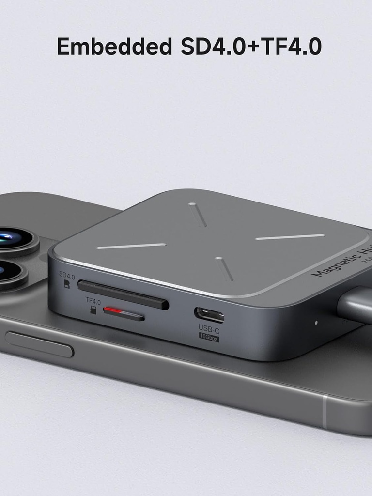 Docking HUB para iPhone Magsafe Lector SD Micro SD 1 USB 3 Tipo C Hagibis
