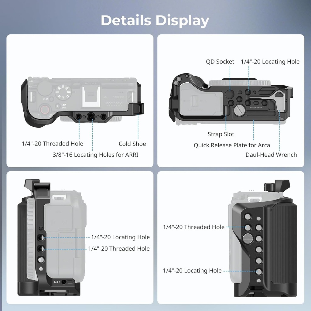 Jaula Smallrig para Camara R50V con Grip Silicona ARCA