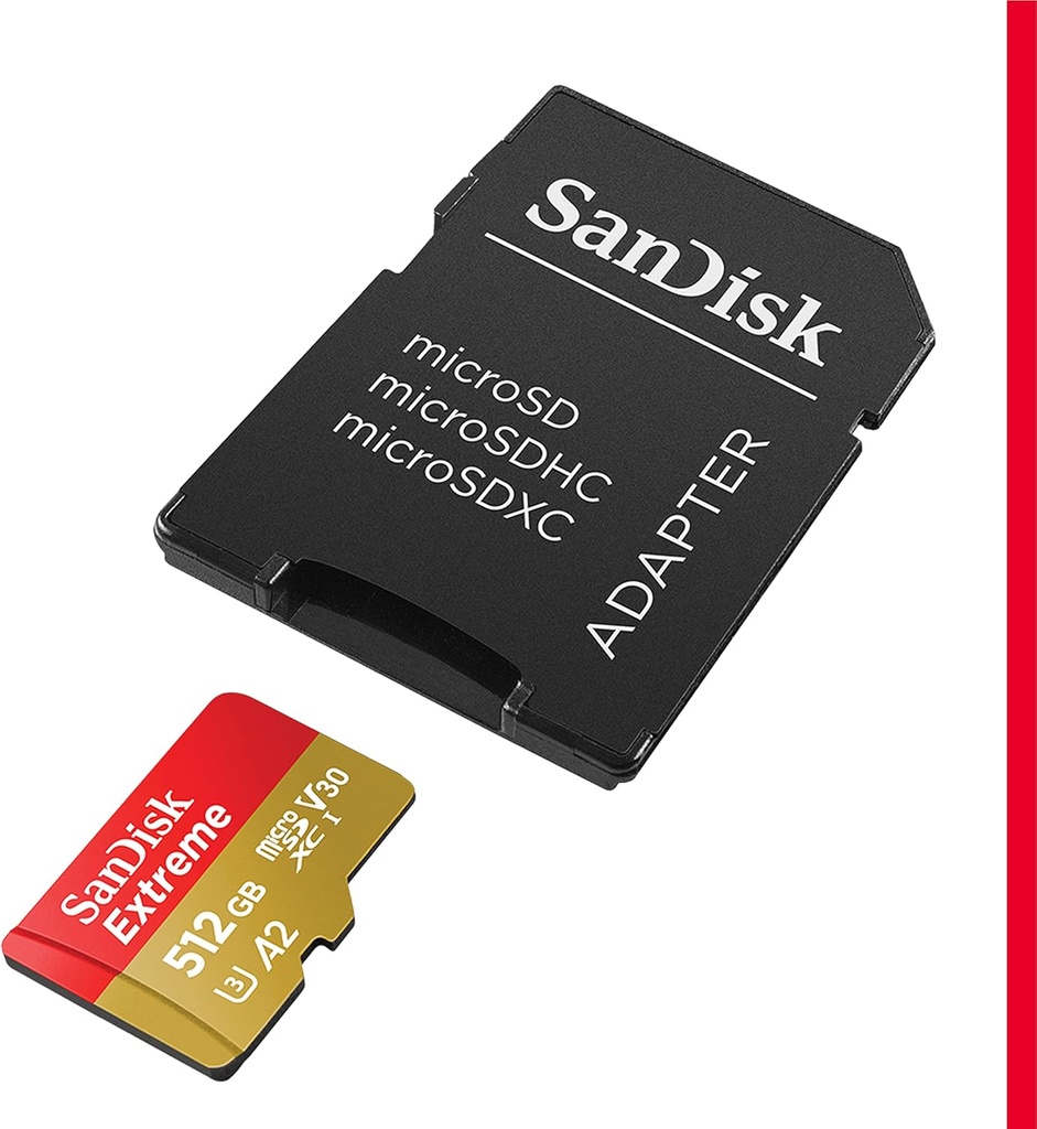 Tarjeta Micro SD SanDisk 512GB Extreme microSDXC UHS-I V30