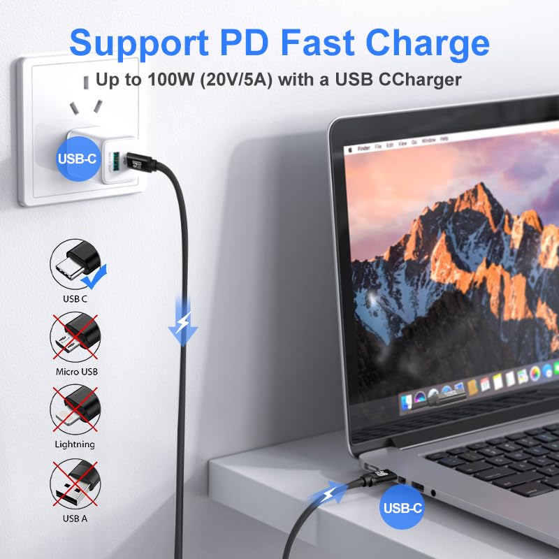 Cable USB-C a USB-C de 15 Metros 4K60Hz GEN2x2 para Video y Sincronización