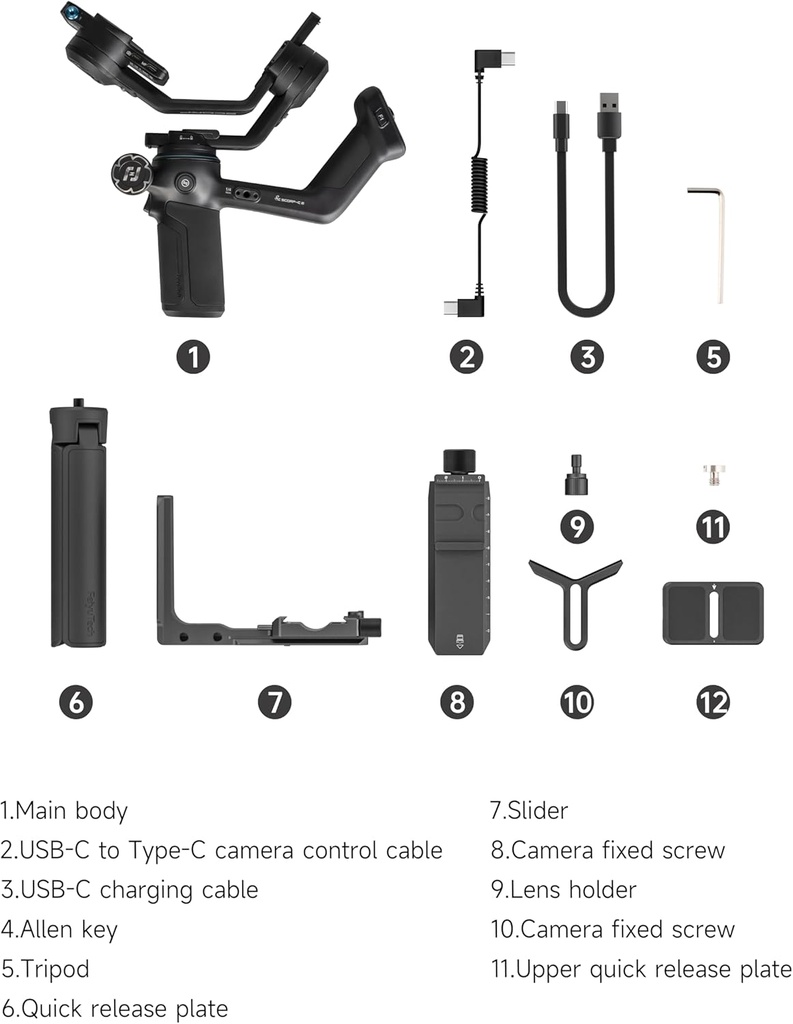 Estabilizador Gimbal Feiyutech Scorp-C2 AI Tracking Carga Max 3,5 kg