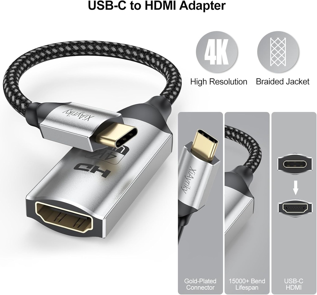 Cable Adaptador Usb C A Hdmi 4k Compatible Thunderbolt 3