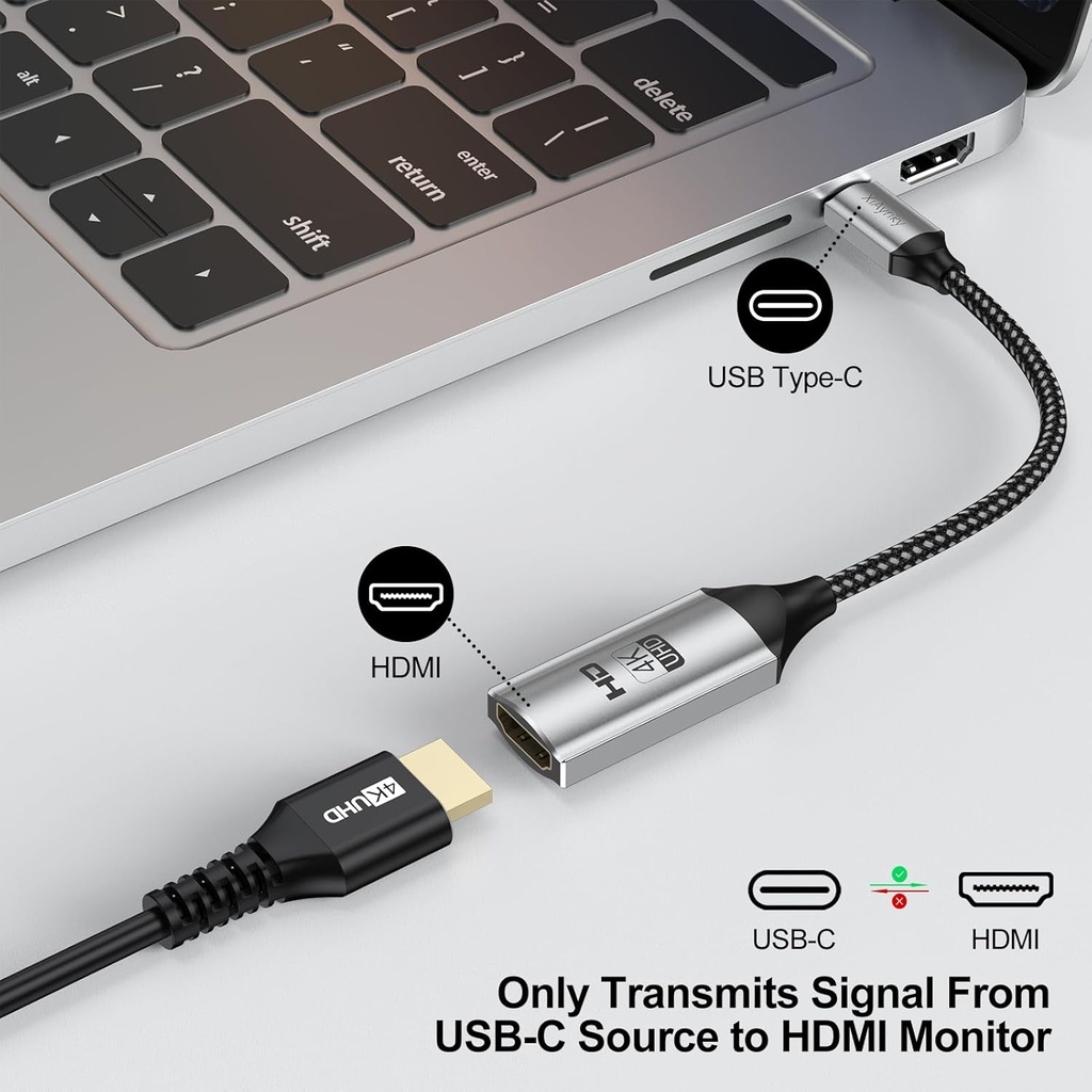 Cable Adaptador Usb C A Hdmi 4k Compatible Thunderbolt 3