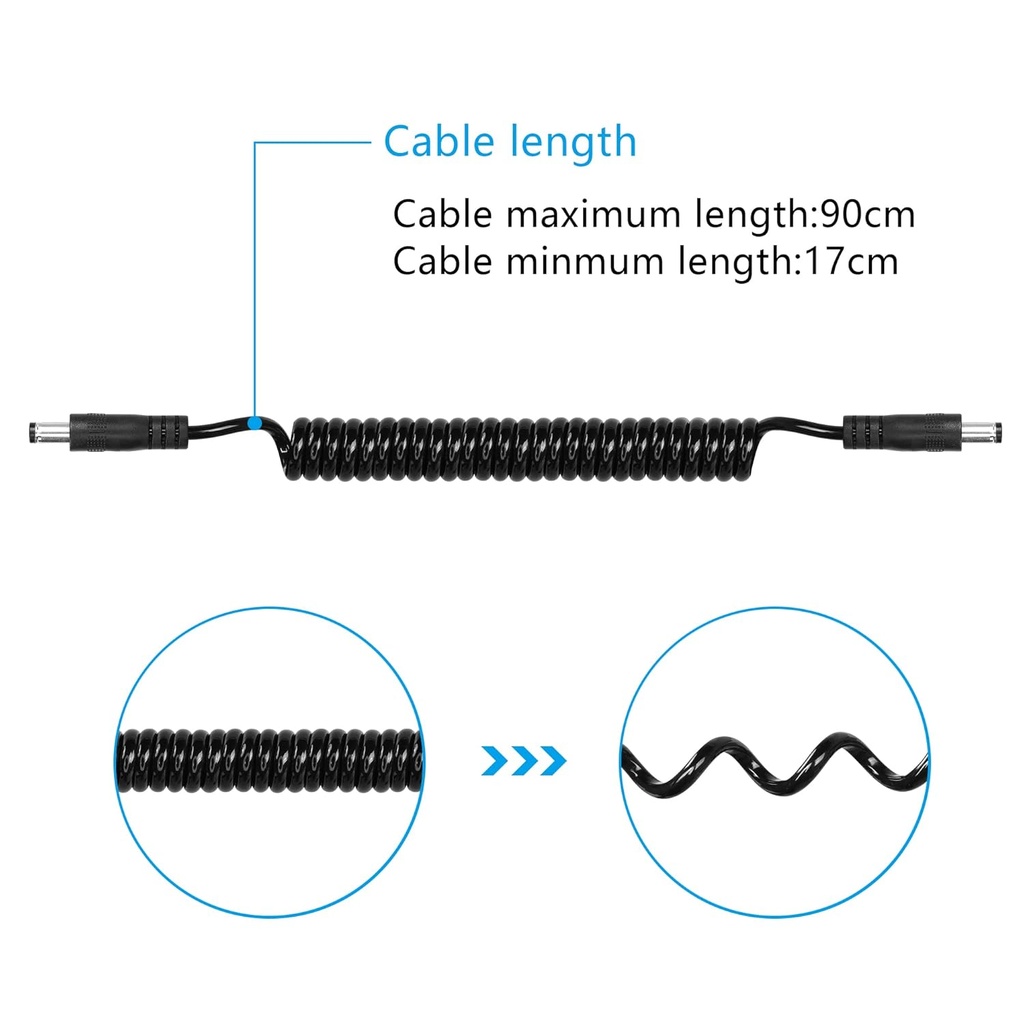 Cable DC 5.5MM x 2.1MM Macho Macho para Vmount Monitores y mas