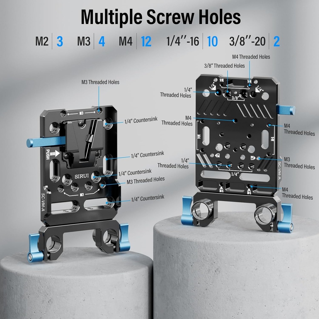 Soporte de Batería V-Mount Sirui para Rigs de varillas 15 mm