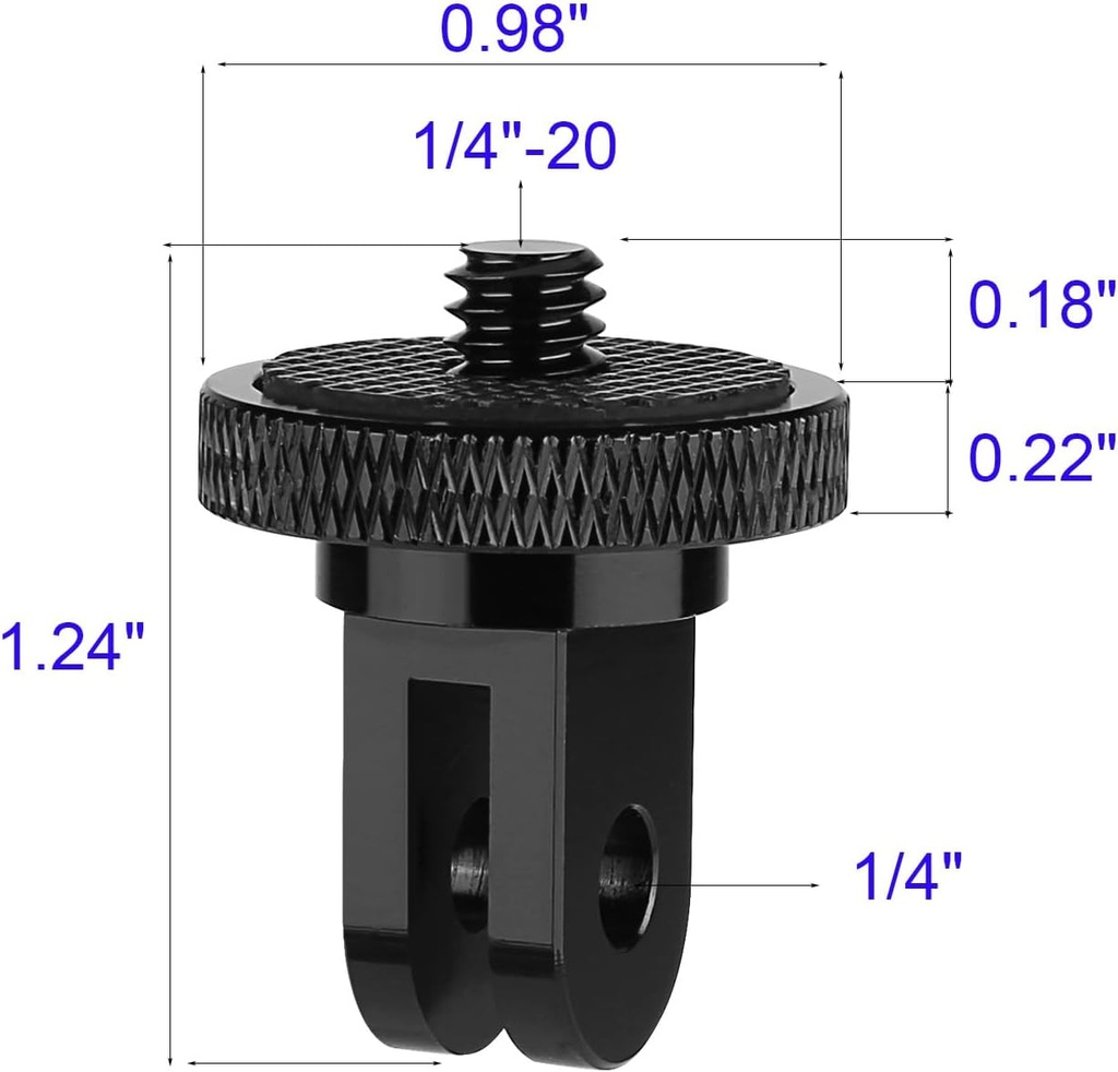 Tornillo 1/4 Adaptador a Camaras de Accion Insta GoPro otras