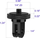 Tornillo 1/4 Adaptador a Camaras de Accion Insta GoPro otras