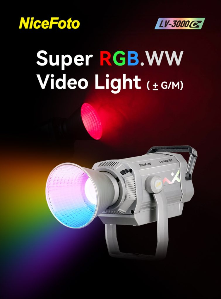 Luz de video LED Nicefoto LV-3000C RGB 300W Profesional