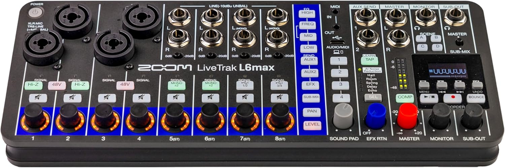 Mezclador Grabador Multipista Zoom Livetrak L6Max 12 Track 32 Bit Flotantes
