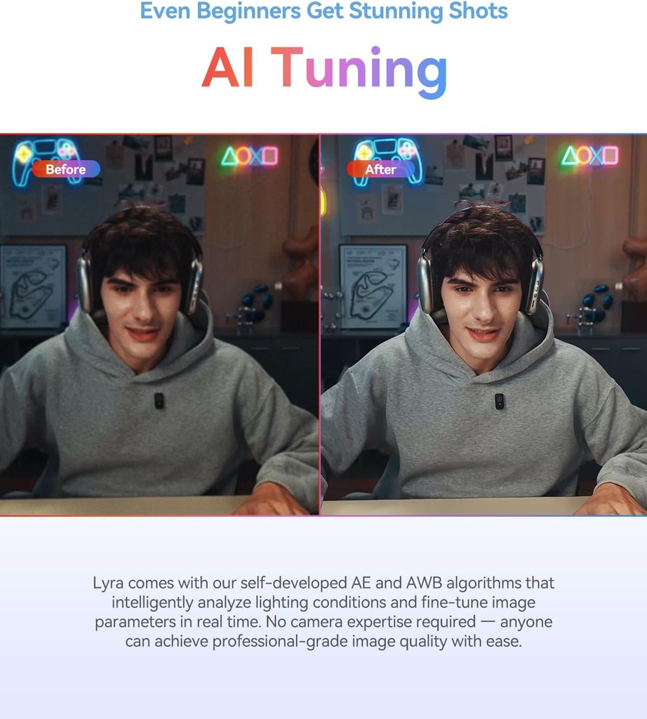 Webcam Hollyland Lyra Streaming Combo UHD 4K Webcam Sensor 1/1.5" Auto Framing HDR