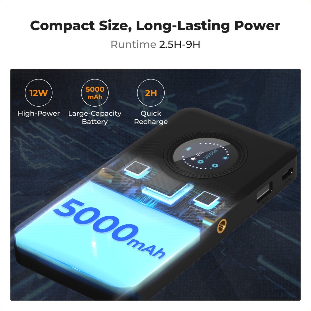 Luz De Video Led Portatil 12W RGB Recargable K&f Concept