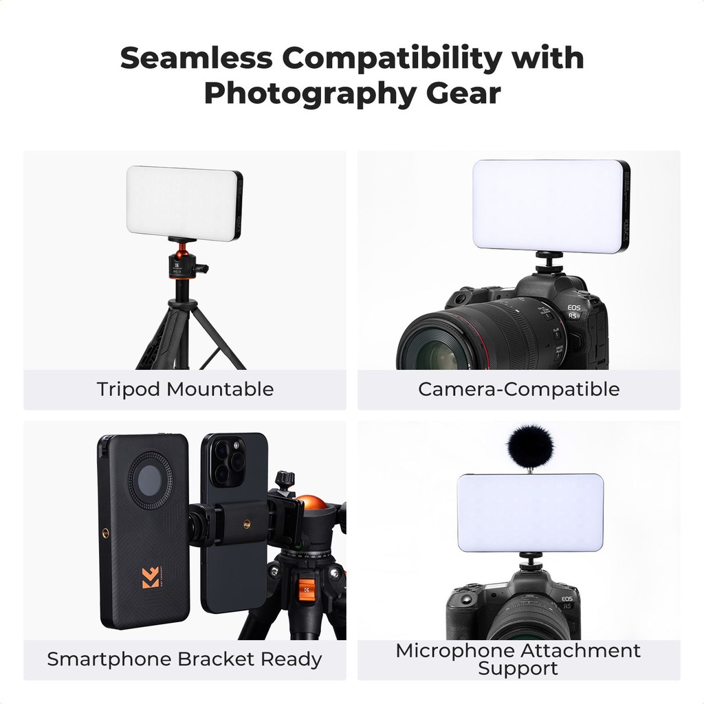 Luz De Video Led Portatil 12W RGB Recargable K&f Concept