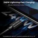 Cable Smallrig USB C Macho Hembra USB 3.2 Gen 2x2 240W 20Gbps para jaula