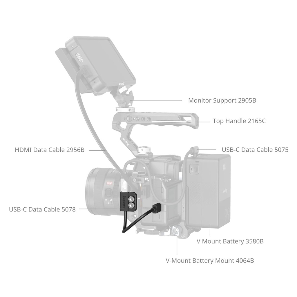 Cable Smallrig USB C Macho Hembra USB 3.2 Gen 2x2 240W 20Gbps para jaula