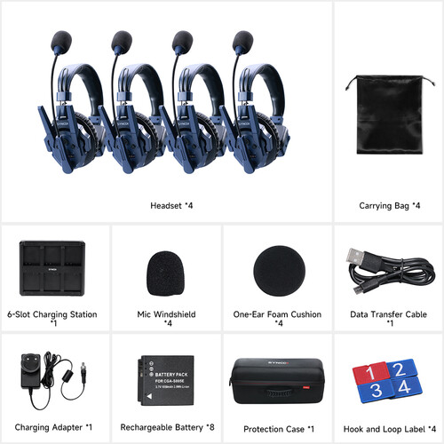 Intercomunicador Synco Xtalk Master Alcance 500 Mts Kit 4 intercom