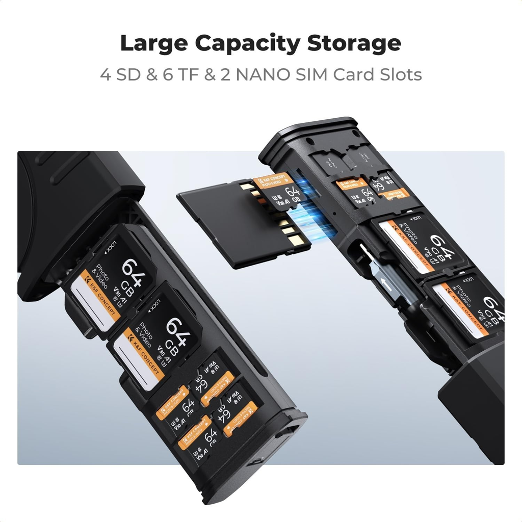 Lector de Memorias SD MicroSD estuche de memorias K&f Concept