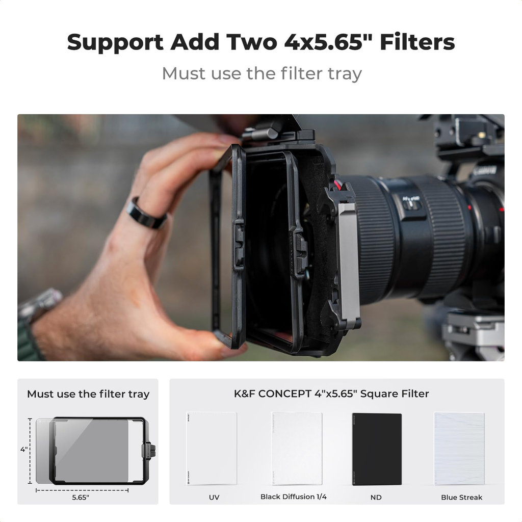 Matte box Filter K&f Concept 67-72-77-82-95 mm + Case Duro