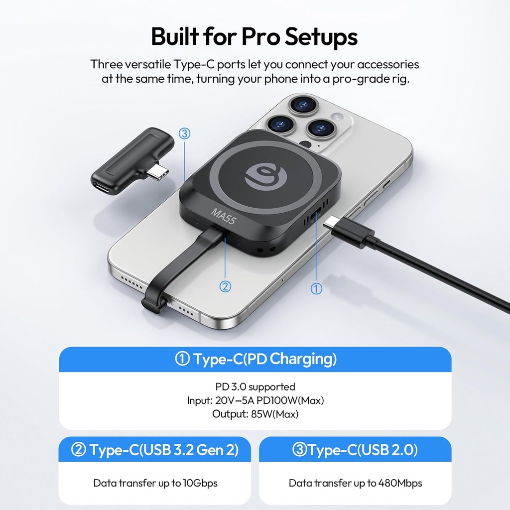 Docking Ulanzi MA55 Magsafe SSD Enclosure Soporta NVMe 2230 / 2242 hasta 2TB