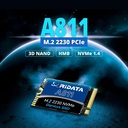 Disco Duro 500GB M.2 2230 Ridata A811 PCIe 4.0 Gen 4x4 SLC Cache NVMe