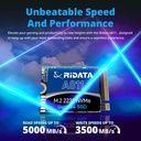Disco Duro 500GB M.2 2230 Ridata A811 PCIe 4.0 Gen 4x4 SLC Cache NVMe