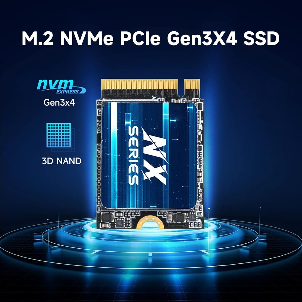 Disco Duro 512GB M.2 2230 KingSpec SSD NVMe Gen3x4, PCIe 3.0 SSD with 3D NAND