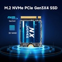 Disco Duro 512GB M.2 2230 KingSpec SSD NVMe Gen3x4, PCIe 3.0 SSD with 3D NAND