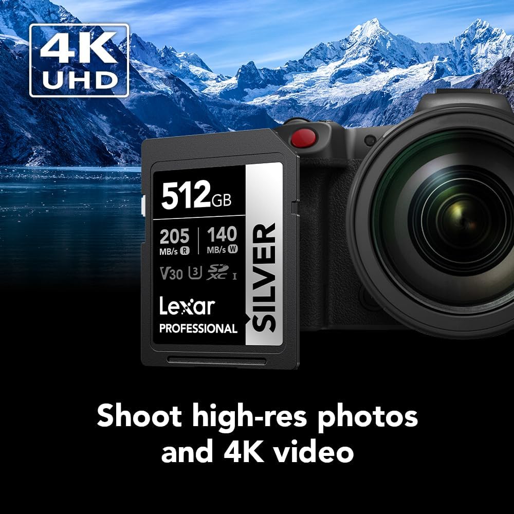 Memoria Sd 512GB Lexar Class 10 U3 V30 Silver Sdxc UHS-I