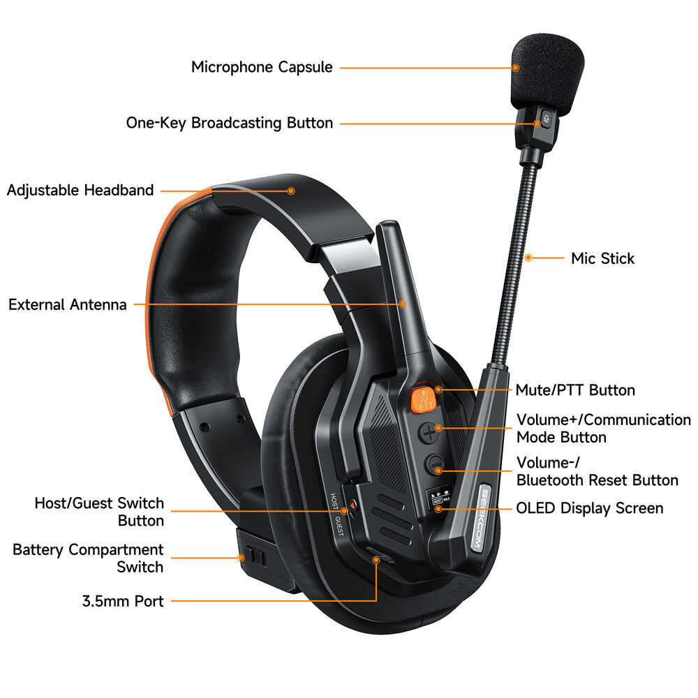 Intercomunicador Comica Audio Seekcom S1 Set 5 alcance 500 Mts