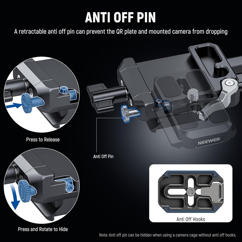 Plato Bateria Vmount Neewer PS015 Pro con liberacion rapida arca