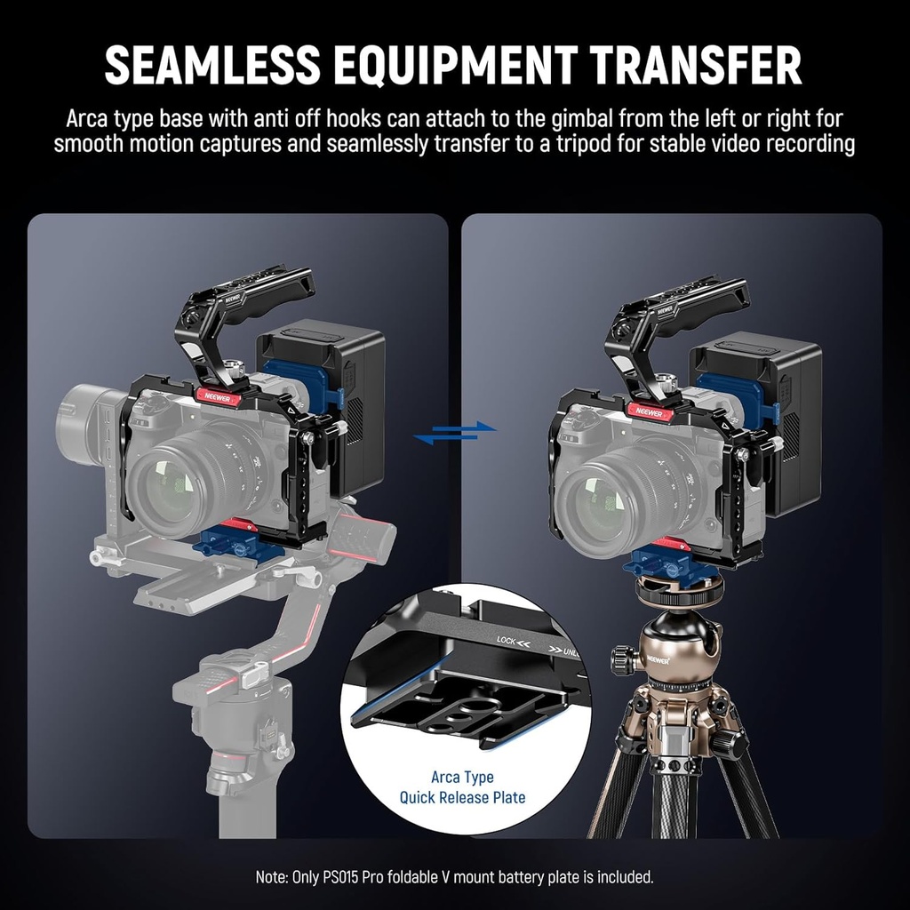 Plato Bateria Vmount Neewer PS015 Pro con liberacion rapida arca
