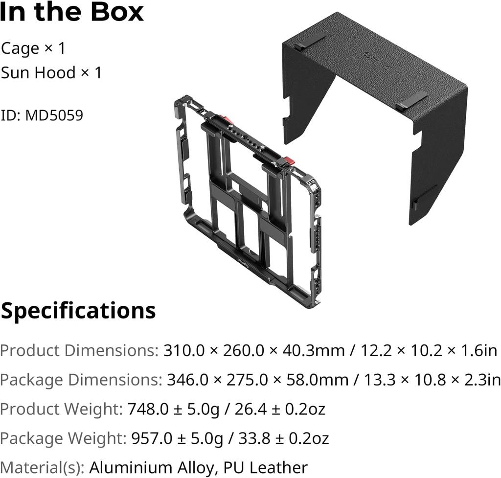 Jaula Universal iPad Tablet SMALLRIG con parasol