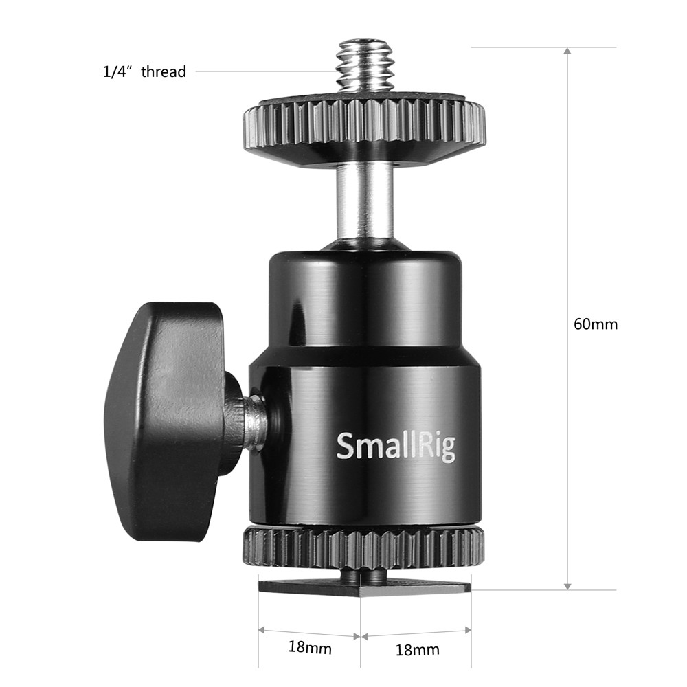 Mini Cabezal De Bola Smallrig con Zapata Fria y conexion 1/4