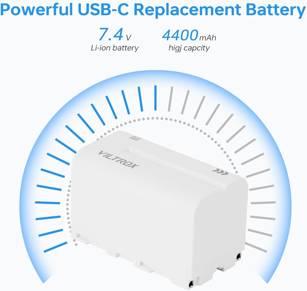 Bateria VILTROX NP-F750 4400mAh recargable USB