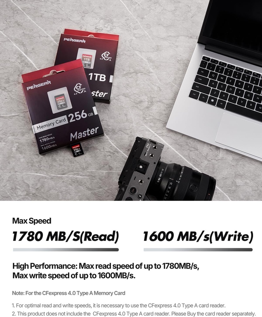 Tarjeta Memoria CFexpress Type A 256GB Pergear 1780 MB/s