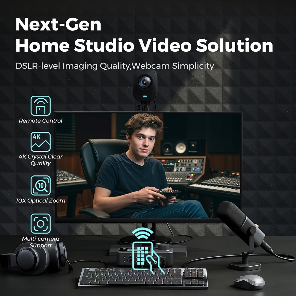 Camara NearStream VM20 4K USB Streaming 40X Zoom Hibrido 8 Mic Control Remoto HDMI/USB/RJ45