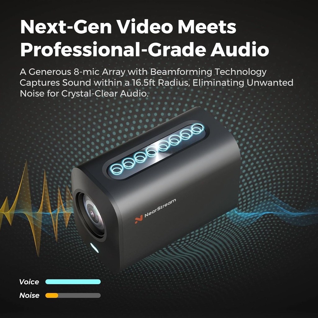 Camara NearStream VM20 4K USB Streaming 40X Zoom Hibrido 8 Mic Control Remoto HDMI/USB/RJ45