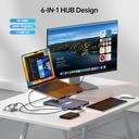Stand Laptop Benfei 6 en 1 Docking Station HDMI 4K@60Hz 4*USB3.0 100W PD 